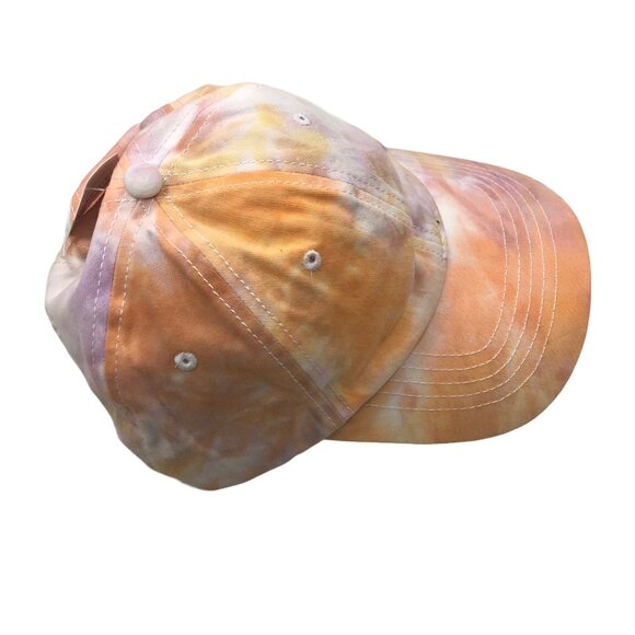 Time And Tru Womens One Size Baseball Cap Tie-Dye Adjustable Orange Purple New - Picture 2 of 7